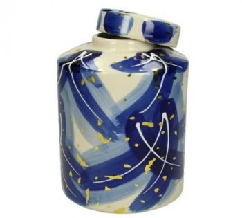 Pot 'blue', trendy pot, keramiek, opberg pot, pot voor droogbloemen, junglemush, XET-4811-Jungle, 2