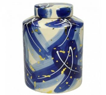 Pot 'blue', trendy pot, keramiek, opberg pot, pot voor droogbloemen, junglemush, XET-4811-Jungle