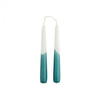 Kaarsen 'Tweeling', blauwe tweeling kaarsen, trendy kaarsen, moderne kaarsen, dinerkaarsen blauw, trenchic, junglemush, 1112278-Jungle