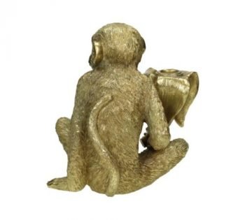 Kaarsenhouder 'Banana', trendy kaarsenhouder goud, kandelaar monkey, dieren kandelaar, trenchic, junglemush, XET-5928-Jungle