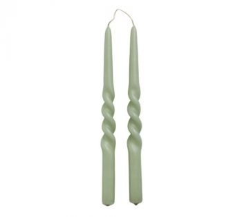 Kaarsen 'Twist', gedraaide kaarsen, trendy kaarsen, moderne kaarsen, dinerkaarsen groen, trenchic, junglemush, FGA300092-Jungle